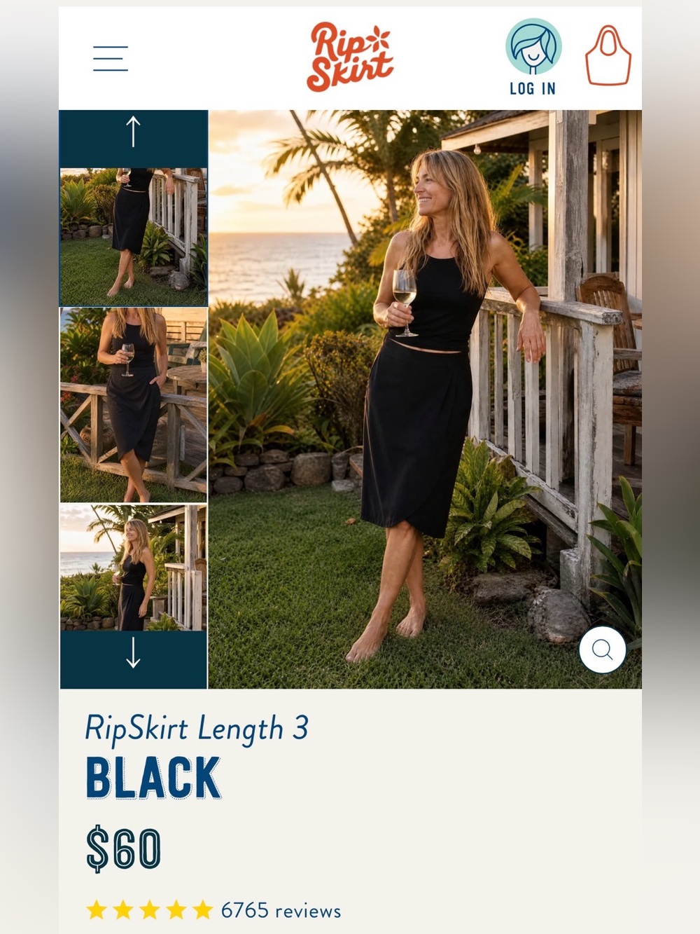 Rip Skirt Length 3 Black